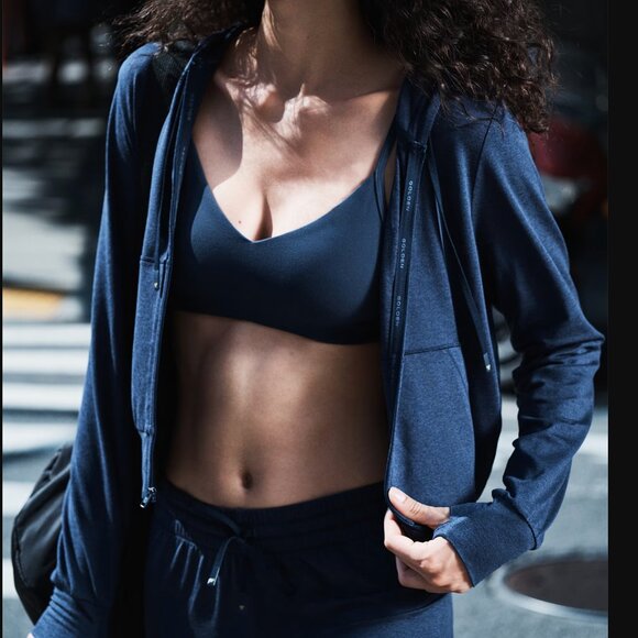 $78 Aritzia Golden SoftBound Breathe Full Zip Hoodie Women's Zip-Up Hoodie S - Picture 15 of 16